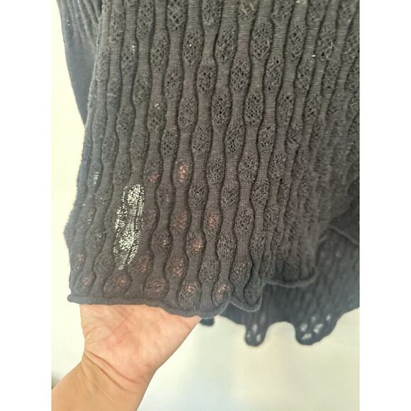 Free People Black Lace Stretchy Y2K Sweater Tunic Size XS 1538 - Picture 4 of 12